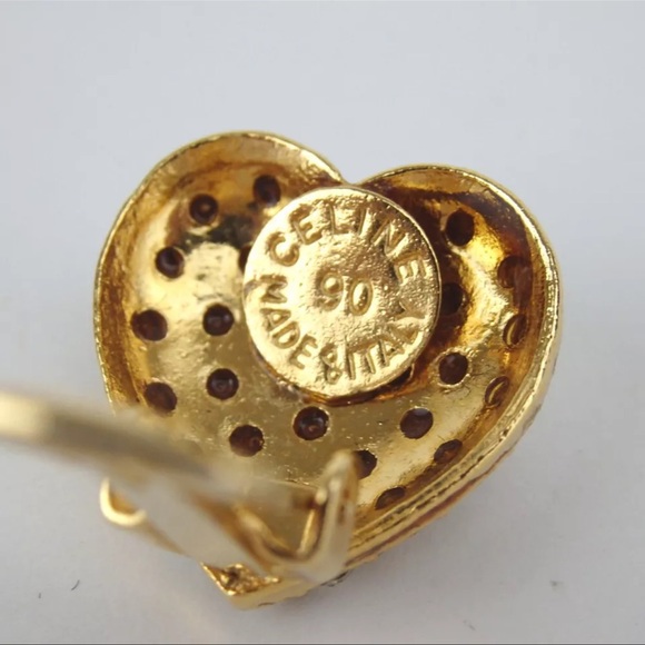 AUTH Celine Vintage Heart Earrings - Picture 4 of 5